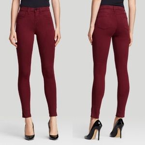 J Brand Crimson Sateen Skinny Jeans